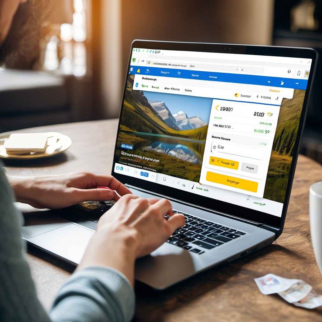 여행자가 할인 정보를 비교하는 모습